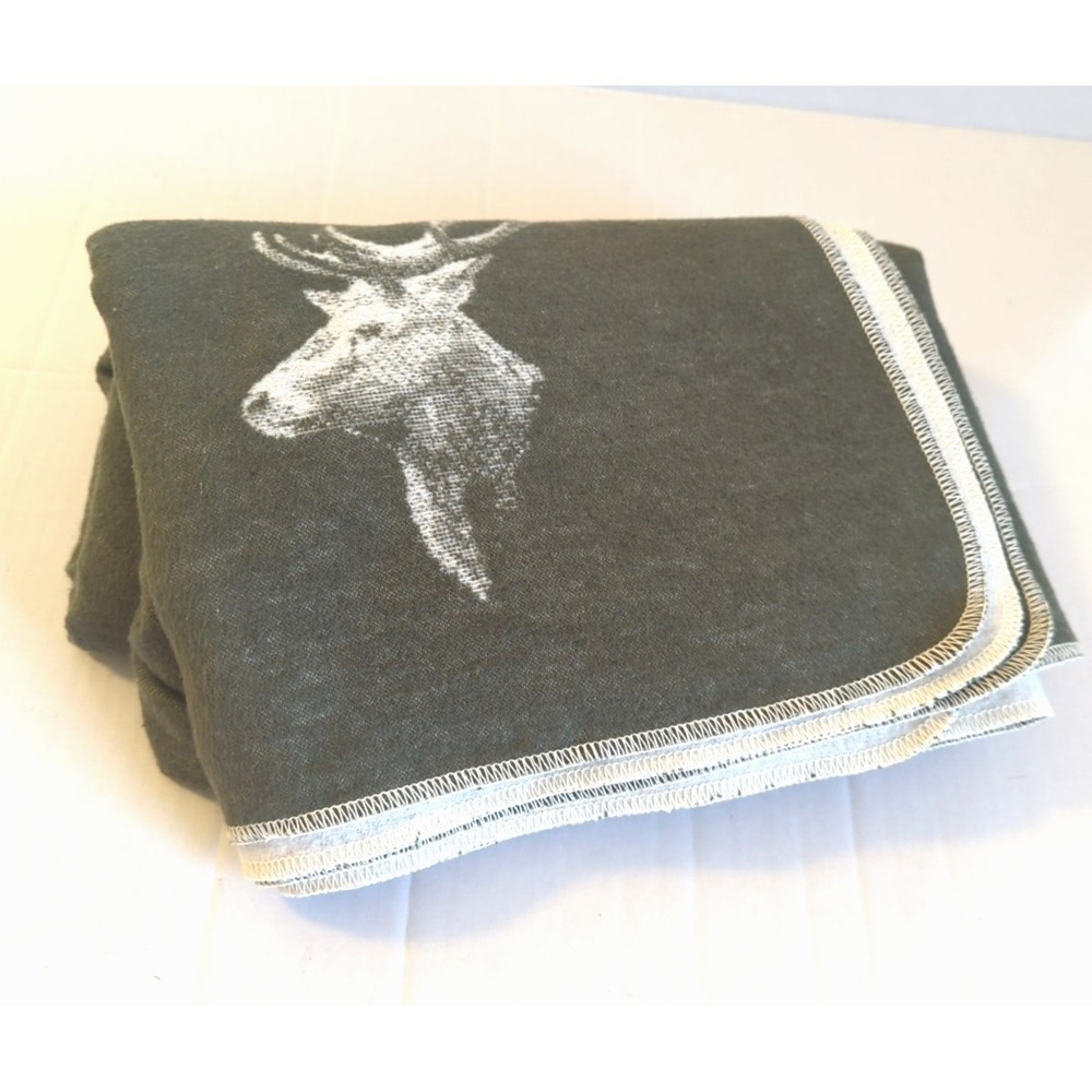 David FUSSENEGGER Stag Throw Blanket Austria Recycled Cotton NWOT Cozy Fireside - Picture 5 of 7